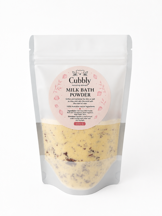 Cubbly Natural Milk Bath Powder - Rose Scent