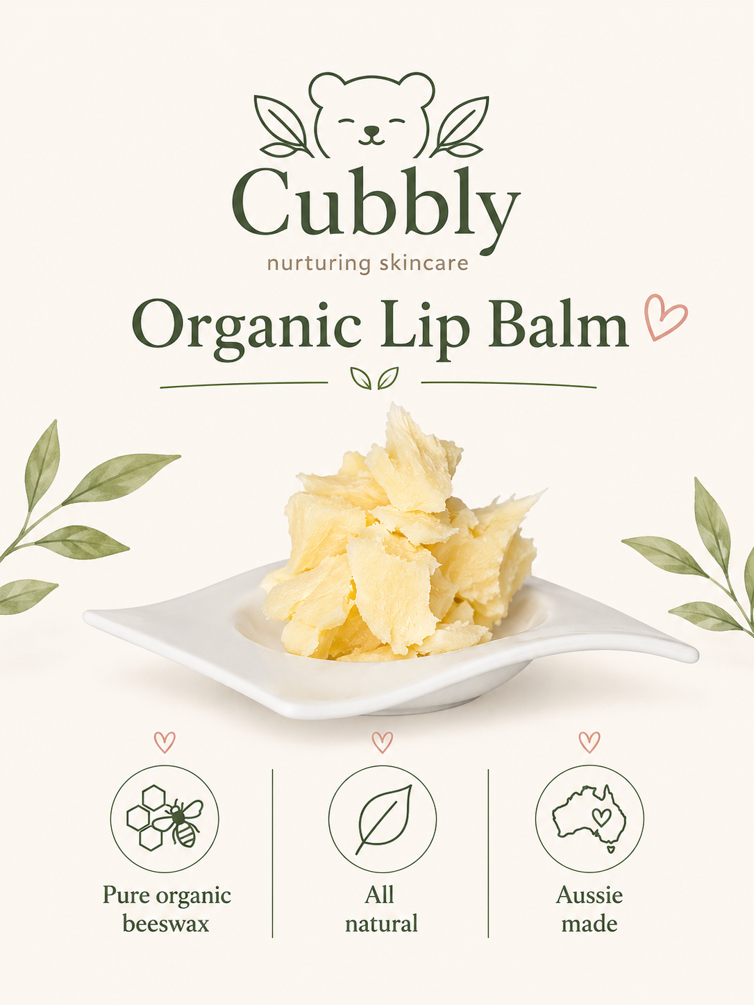 Cubbly Organic Natural Lip Balm - Natural